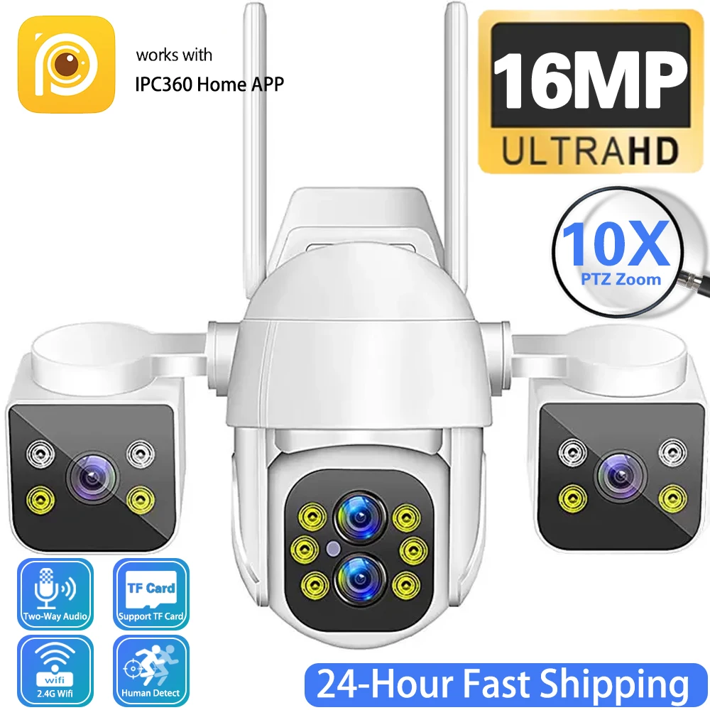 8K 16MP 10X Zoom Four Lens Three Screen Outdoor WiFi Camera CCTV Security Protection Auto Tracking Video Surveillance IPC360Home
8K 16MP 10X Zoom Four Lens Three Screen Outdoor WiFi Camera CCTV Security Protection Auto Tracking Video Surveillance IPC360Home