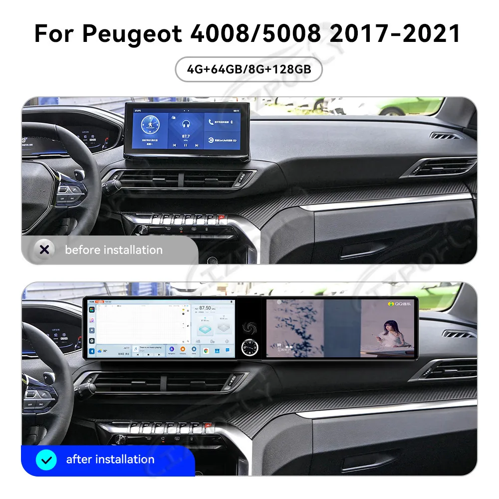 Dual 12.3 inch Carplay Car Radio Touch Screen For Peugeot 4008 5008 2017–2021 GPS Navigation Multimedia Player Head Unit
Dual 12.3 inch Carplay Car Radio Touch Screen For Peugeot 4008 5008 2017–2021 GPS Navigation Multimedia Player Head Unit
