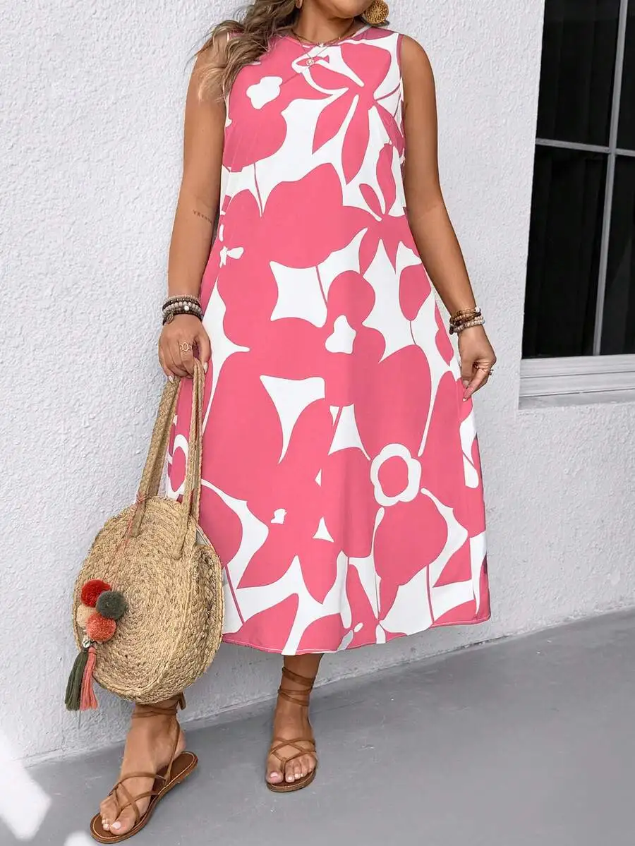 Plus Size Floral Print Crew Neck Sleeveless Casual Summer Dress
Plus Size Floral Print Crew Neck Sleeveless Casual Summer Dress