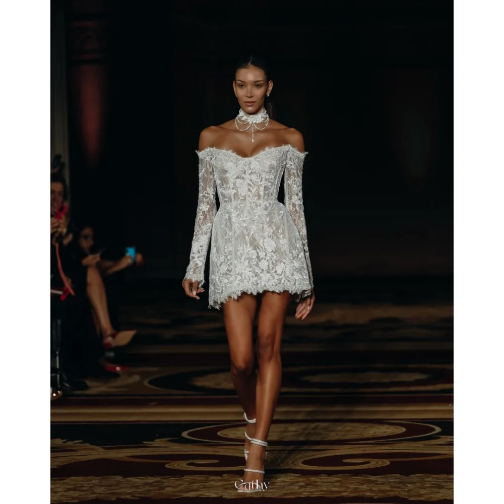 Cathy White Off the Shoulder Long Sleeves vestidos de noche Flowers Embroidery Lace After Party Strapless Customized Prom Dress
Cathy White Off the Shoulder Long Sleeves vestidos de noche Flowers Embroidery Lace After Party Strapless Customized Prom Dress