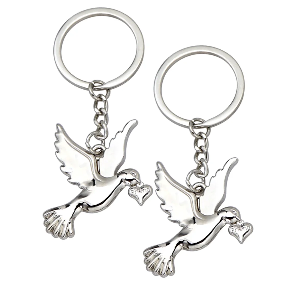 2 Pcs Key Chain Hanging Ornament Zinc Alloy Ring Dove Charm Locket Metal Delicate Keychain Festive Gift of The Lid
2 Pcs Key Chain Hanging Ornament Zinc Alloy Ring Dove Charm Locket Metal Delicate Keychain Festive Gift of The Lid