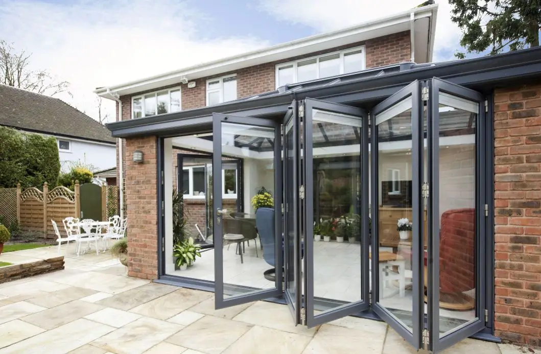 Outdoor Aluminium Accordion Bi Fold Door Heat Insulated Patio Folding Glass Doors Exterior Outswing Energy Efficient Bifold Door
Outdoor Aluminium Accordion Bi Fold Door Heat Insulated Patio Folding Glass Doors Exterior Outswing Energy Efficient Bifold Door