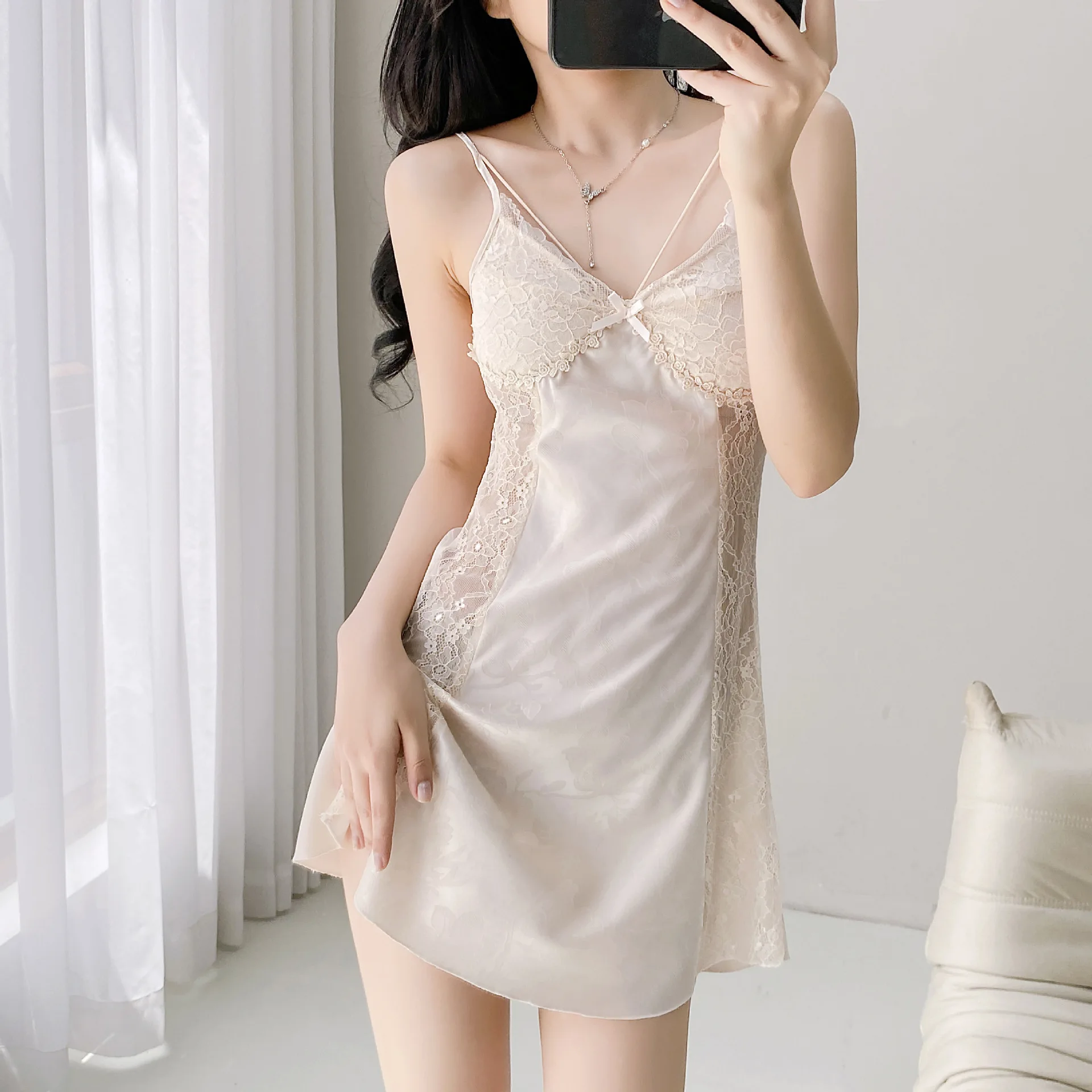 Lace Chemise Nightdress Sleepwear Womens Dressing Gown Strap Nightgown Summer Sleepdress Lounge Wear Lingerie Home Dress
Lace Chemise Nightdress Sleepwear Womens Dressing Gown Strap Nightgown Summer Sleepdress Lounge Wear Lingerie Home Dress