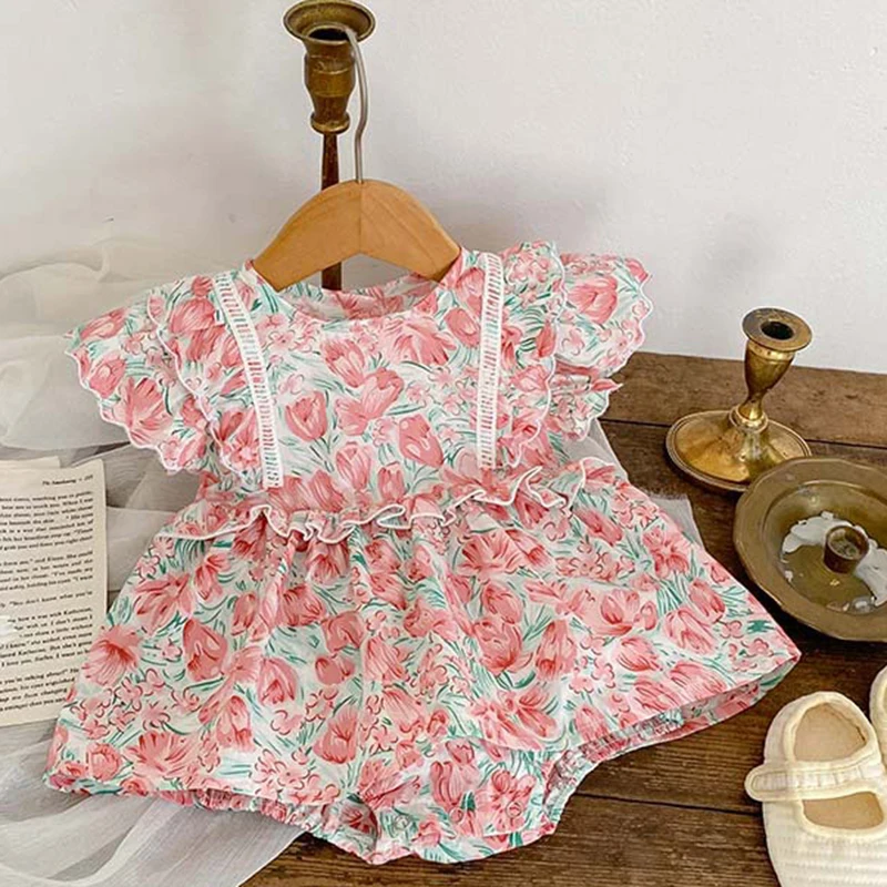 Summer 0-24M Baby Girl Clothing Newborn Baby Girl Romper Fly Sleeved Cotton Floral Printing Toddler Baby Girls Jumpsuit
Summer 0-24M Baby Girl Clothing Newborn Baby Girl Romper Fly Sleeved Cotton Floral Printing Toddler Baby Girls Jumpsuit