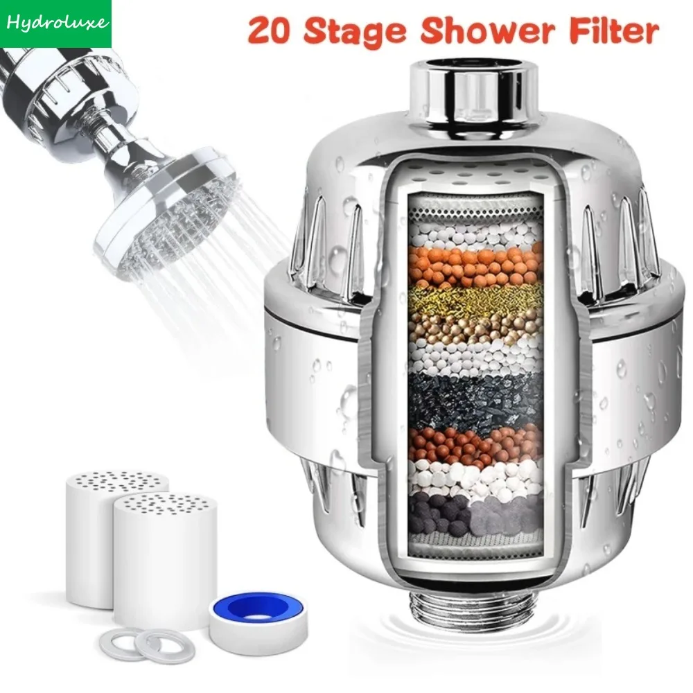 20 Stages High Output Shower Water Filter Remove Chlorine Heavy Metals Filtered Soften Hard Water Faucet for Shower Head
20 Stages High Output Shower Water Filter Remove Chlorine Heavy Metals Filtered Soften Hard Water Faucet for Shower Head