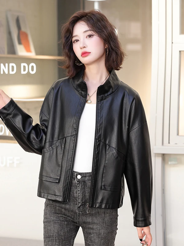 Ning Genuine Leather Jacket Women's Short Style Spring Autumn New Korean Loose Black Slimming Sheepskin Coat
Ning Genuine Leather Jacket Women's Short Style Spring Autumn New Korean Loose Black Slimming Sheepskin Coat