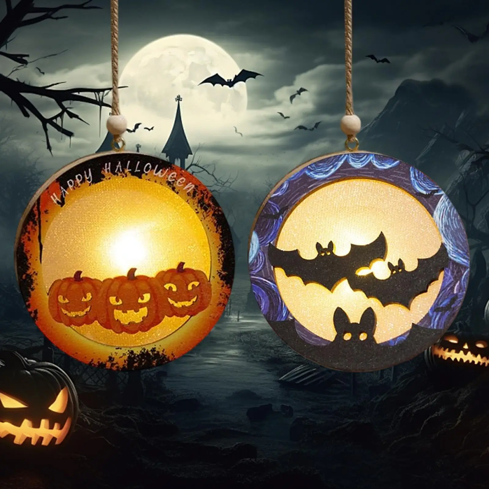 Halloween Pumpkin Lantern Light up Pumpkin Bat Decoration 2 Pieces Battery Operated Holiday Home Decor for Haunted House Indoor
Halloween Pumpkin Lantern Light up Pumpkin Bat Decoration 2 Pieces Battery Operated Holiday Home Decor for Haunted House Indoor
