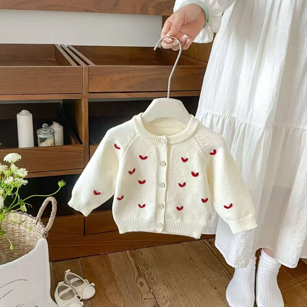 Infant Baby Girls Knitted Long Sleeve Cardigan Heart Embroidery Sweater Coat Stylish Versatile Outerwear for Toddler Newborn
Infant Baby Girls Knitted Long Sleeve Cardigan Heart Embroidery Sweater Coat Stylish Versatile Outerwear for Toddler Newborn