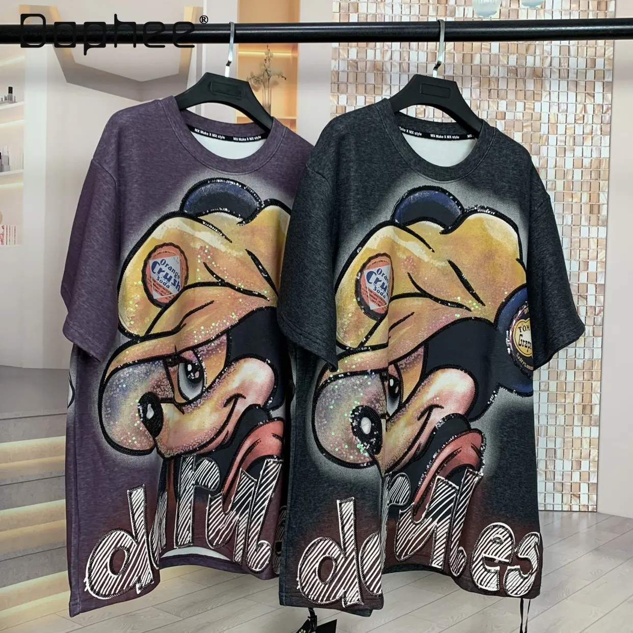 Trendy Brand Heavy Craft New Letter Cartoon Fashion Age-Reducing Mid-Length Loose Short-Sleeve T-Shirt Women's Clothing
Trendy Brand Heavy Craft New Letter Cartoon Fashion Age-Reducing Mid-Length Loose Short-Sleeve T-Shirt Women's Clothing
