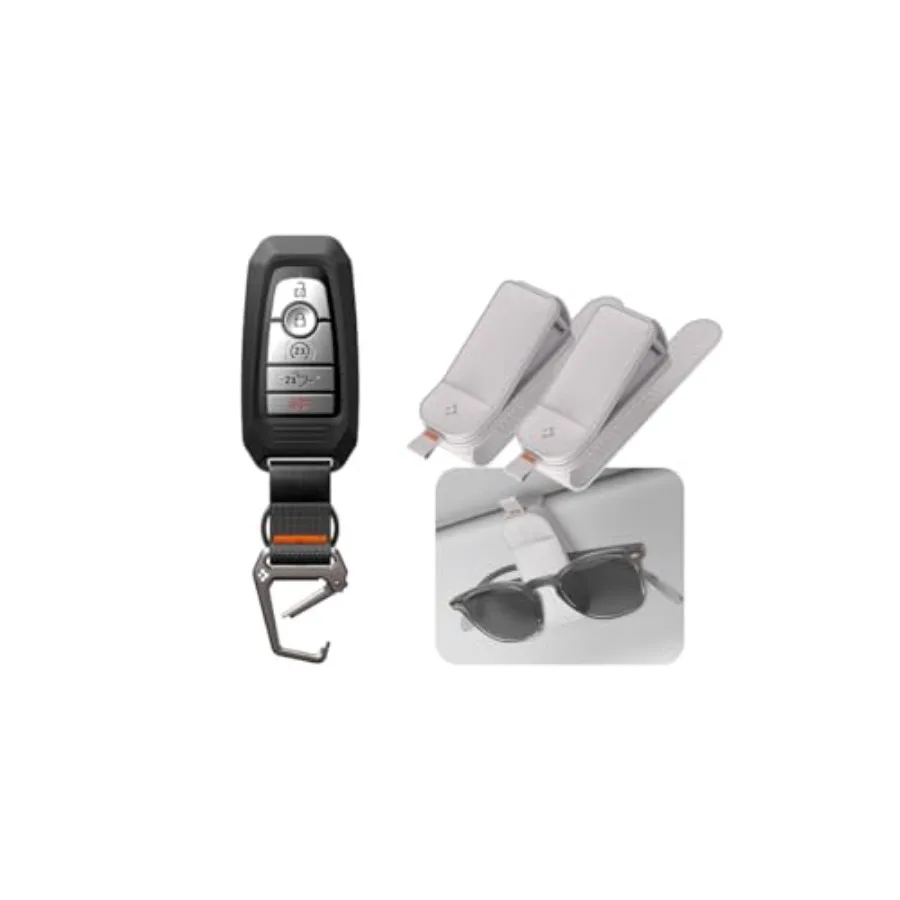 Spigen Rugged Armor Key Fob Cover with Carabiner and Keychain Designed for Ford and 2 Pack Magnetic Vegan Leather Sunglass Hold
Spigen Rugged Armor Key Fob Cover with Carabiner and Keychain Designed for Ford and 2 Pack Magnetic Vegan Leather Sunglass Hold
