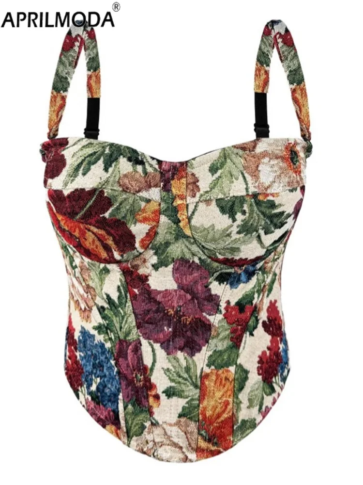 French Style Vintage Elegant Women Tank Tops Sexy Sling Floral Slim Fit Camis Fashion Female High Street Retro Corset Tops 2025
French Style Vintage Elegant Women Tank Tops Sexy Sling Floral Slim Fit Camis Fashion Female High Street Retro Corset Tops 2025