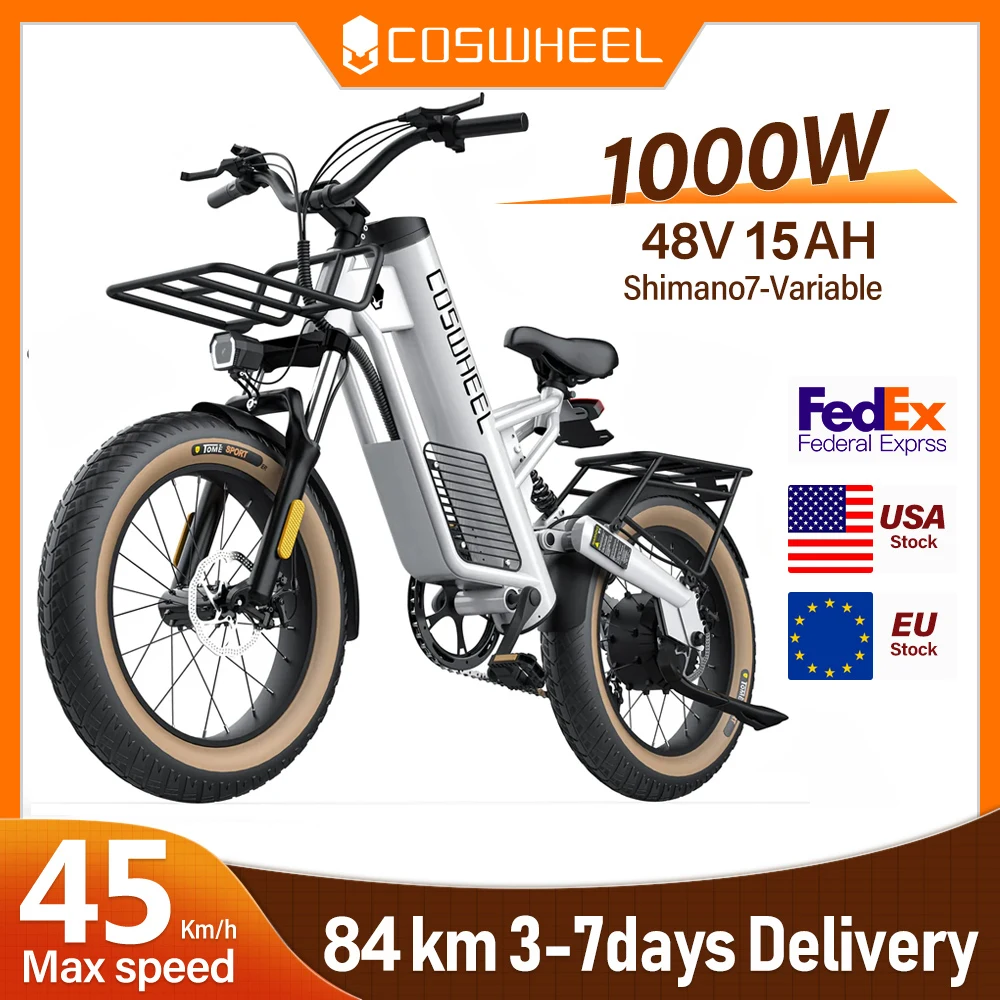 Coswheel Electric Bike Adult Electric bicycle Mountain bikes fatbike ebike 1000W 48V Cycling Outdoor Camping bicycle Road Ebike
Coswheel Electric Bike Adult Electric bicycle Mountain bikes fatbike ebike 1000W 48V Cycling Outdoor Camping bicycle Road Ebike