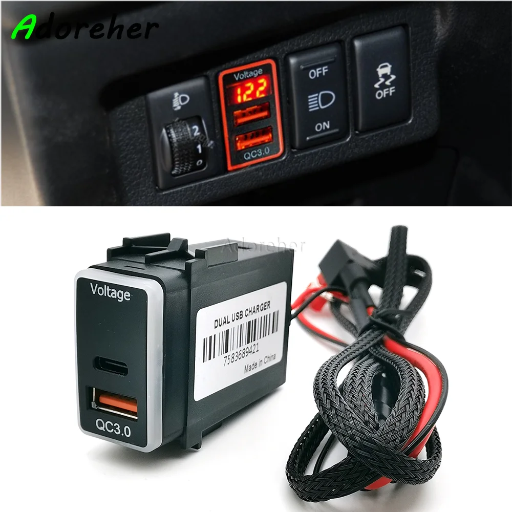 Автомобильное быстрое зарядное устройство, двойной адаптер QC3.0 USB Type C, адаптер для зарядки с дисплеем напряжения, используемый для Nissan Patrol Y62
Автомобильное быстрое зарядное устройство, двойной адаптер QC3.0 USB Type C, адаптер для зарядки с дисплеем напряжения, используемый для Nissan Patrol Y62