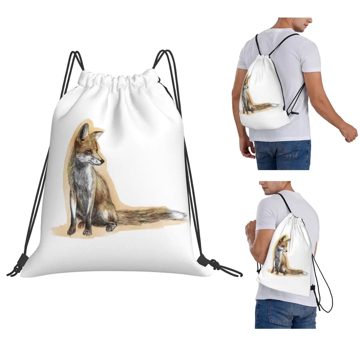 Pondering Fox Backpacks Casual Drawstring Bags Sports Bag Book Bags for Travel School
Pondering Fox Backpacks Casual Drawstring Bags Sports Bag Book Bags for Travel School