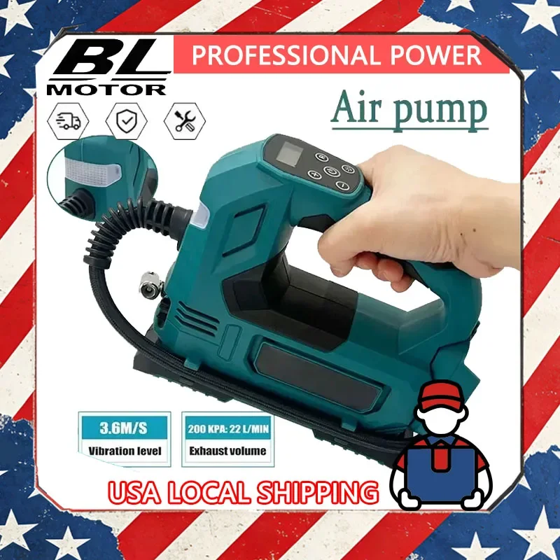 Портативный автоматический беспроводной электрический насос для накачивания шин, ручной компрессор для автомобильных шин, совместимый с аккумуляторами Makita 18В
Портативный автоматический беспроводной электрический насос для накачивания шин, ручной компрессор для автомобильных шин, совместимый с аккумуляторами Makita 18В