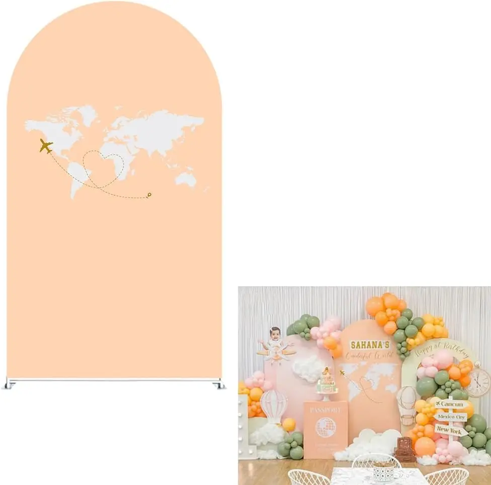Adventure Awaits Arch Backdrop Cover for Boy Airplane Travel Map Begin Birthday Party Decoration Stretchy Cloth Baby Shower Prop
Adventure Awaits Arch Backdrop Cover for Boy Airplane Travel Map Begin Birthday Party Decoration Stretchy Cloth Baby Shower Prop