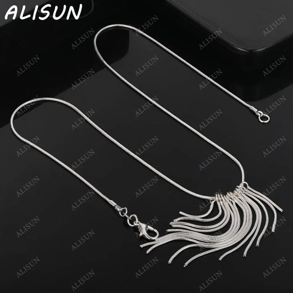 ALISUN 925 Sterling Silver 45cm Line Tassel Chain Necklace For Women Creativity Gifts Street All-match Party And Daily Wear
ALISUN 925 Sterling Silver 45cm Line Tassel Chain Necklace For Women Creativity Gifts Street All-match Party And Daily Wear