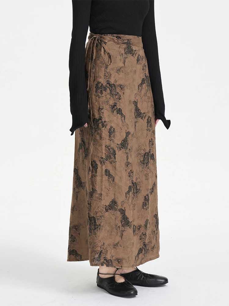 Retro Dark Cotton Linen Skirt Women's A-Line Midi Skirt Belted One-Piece Summer Casual Loose Fit New Chinese Style
Retro Dark Cotton Linen Skirt Women's A-Line Midi Skirt Belted One-Piece Summer Casual Loose Fit New Chinese Style
