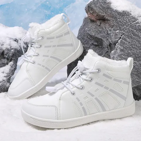 Fashion Kids Snow Boots Boys Wide ToeBox Shoes Girls Waterprof Barefoot Boots Children Warm Cotton Lightweight Non-slip Sneakers