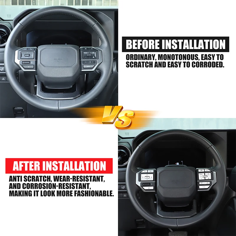 For Toyota Land Cruiser Prado 250 LC250 2024+ Stainless Steel Silver Car Steering Wheel Button Sticker Car Interior Accessories
For Toyota Land Cruiser Prado 250 LC250 2024+ Stainless Steel Silver Car Steering Wheel Button Sticker Car Interior Accessories