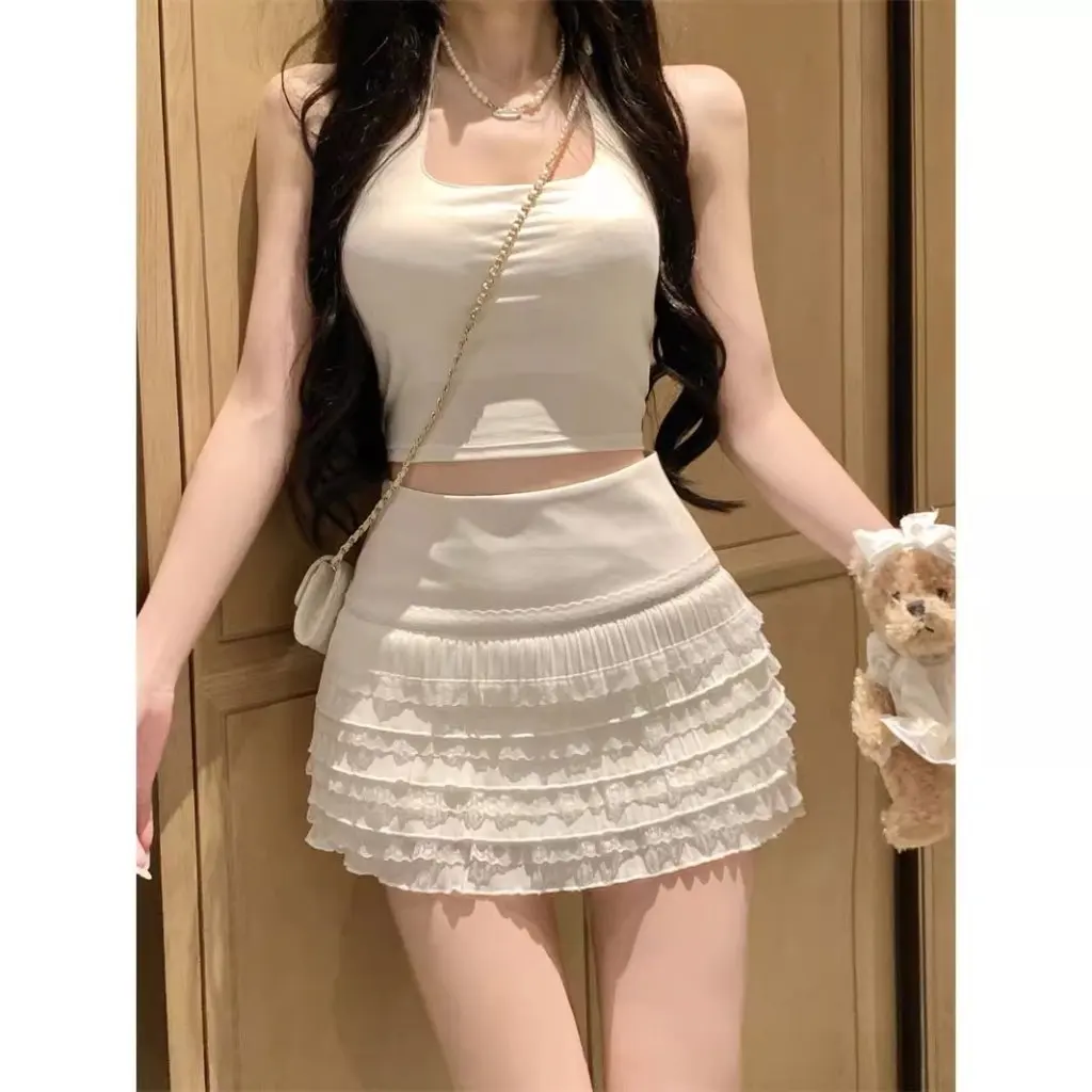 Elegant Lace Pleated Skirt for Women Sweet Spice Girl Design Slimming A-line Summer Fashion with Safety Pants All-match Style
Elegant Lace Pleated Skirt for Women Sweet Spice Girl Design Slimming A-line Summer Fashion with Safety Pants All-match Style