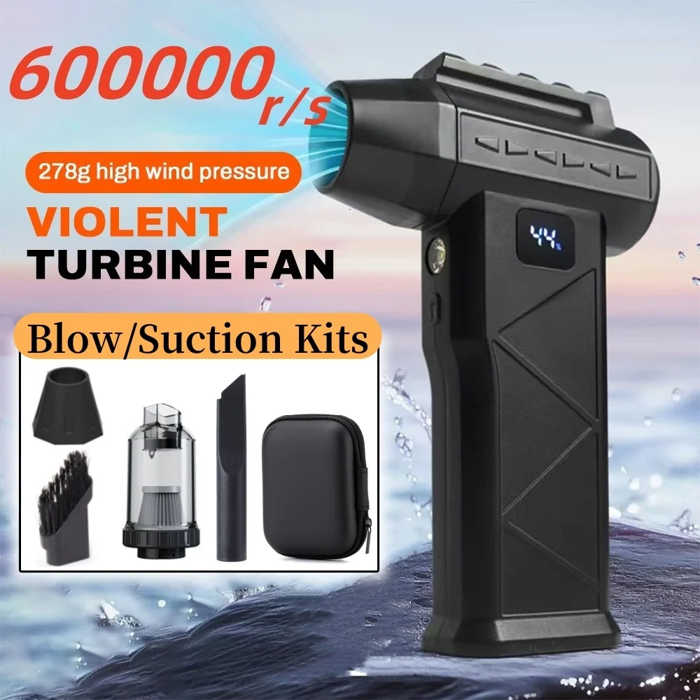 600000 RPM Electric Air Blower Turbo Jet Fan Brushless Motor High-Speed Turbo Violent Fan USB Rechargeable Powerful Dust Blower
600000 RPM Electric Air Blower Turbo Jet Fan Brushless Motor High-Speed Turbo Violent Fan USB Rechargeable Powerful Dust Blower