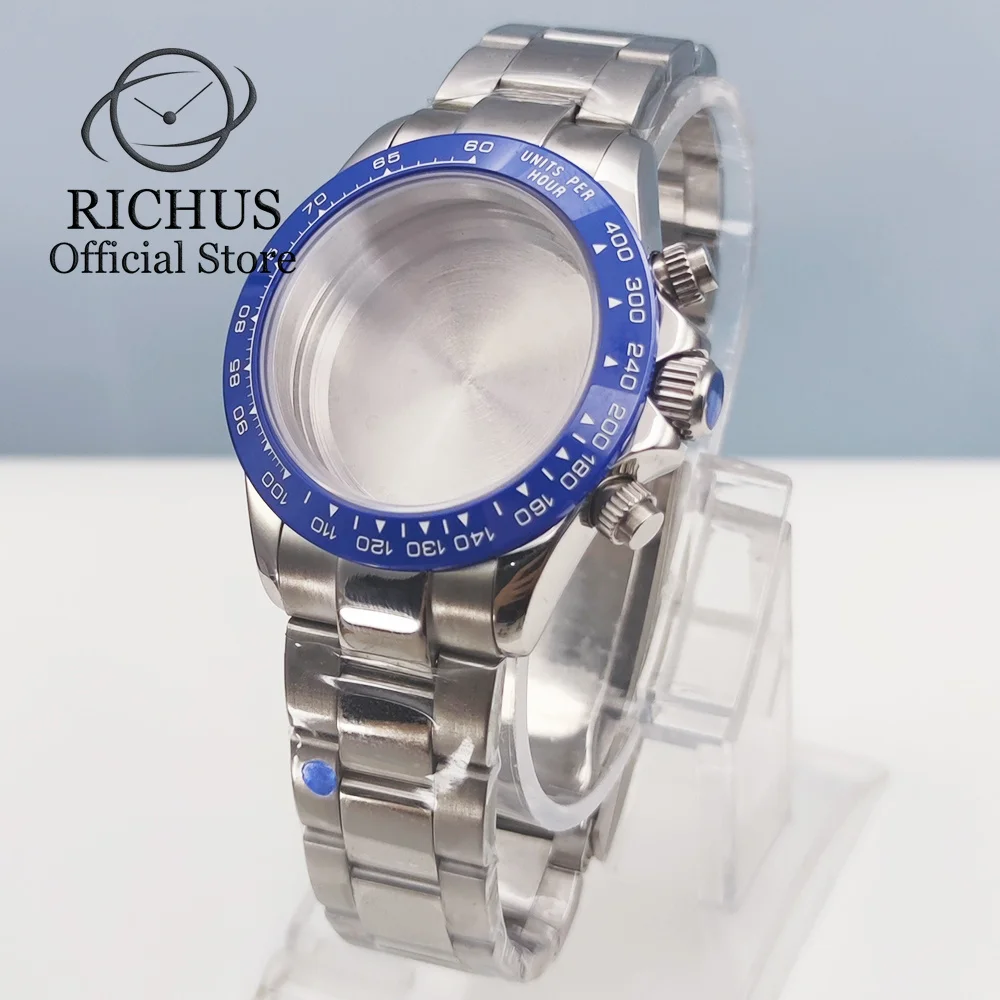 RICHUS 40mm Silver Sapphire Crystal Quartz Watch Case Fit VK63 Movement Brown Bezel Insert Movement Watch Accessories
RICHUS 40mm Silver Sapphire Crystal Quartz Watch Case Fit VK63 Movement Brown Bezel Insert Movement Watch Accessories