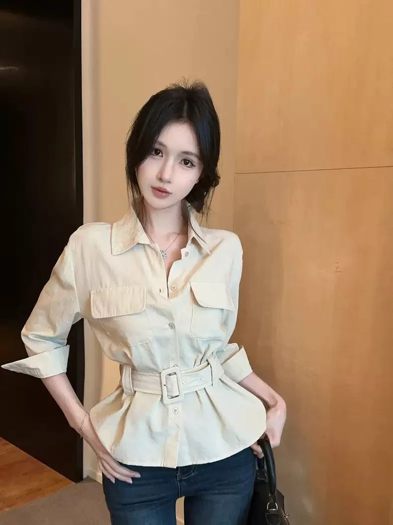 Slimming Effect Collar Design Sense Seven Sleeve Belted Women's Shirt Autumn New Style Hot Girl Fashion Top Polyester Ma...
Slimming Effect Collar Design Sense Seven Sleeve Belted Women's Shirt Autumn New Style Hot Girl Fashion Top Polyester Ma...