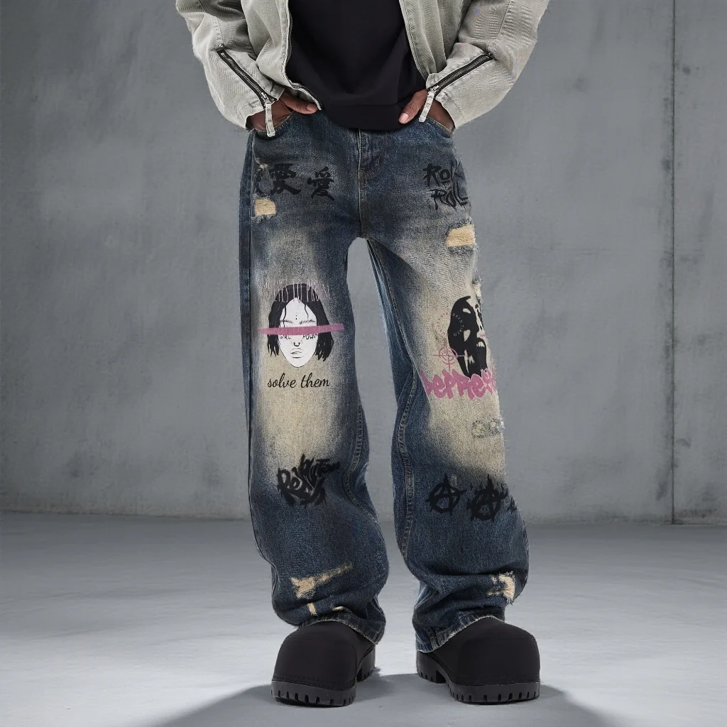 Свободные прямые джинсы с принтом American Sle, синие джинсы с искусственными дырками, мужские прямые хлопковые джинсовые молодежные модные износостойкие
Свободные прямые джинсы с принтом American Sle, синие джинсы с искусственными дырками, мужские прямые хлопковые джинсовые молодежные модные износостойкие