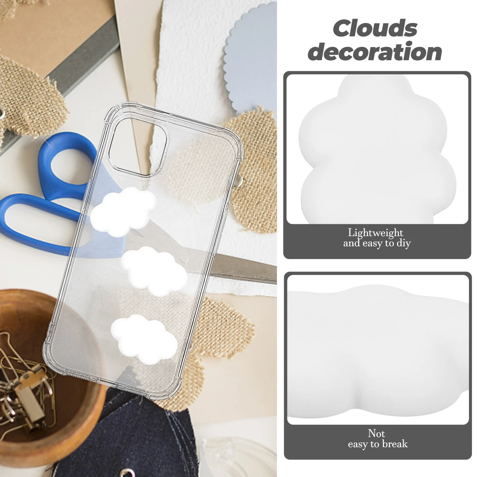 100pcs Resin Clouds Diy Accessories Handmade Cellphone Pencil Case Decorative Ornaments Lightweight Durable Creative Gift
100pcs Resin Clouds Diy Accessories Handmade Cellphone Pencil Case Decorative Ornaments Lightweight Durable Creative Gift