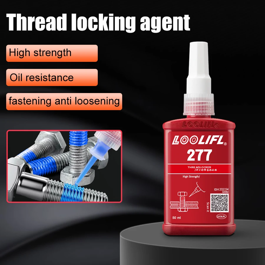 LOOLIFL - 277 Strong adhesion of automobile screw glue, high-strength glue, suitable for fastening automobile parts and others.
LOOLIFL - 277 Strong adhesion of automobile screw glue, high-strength glue, suitable for fastening automobile parts and others.
