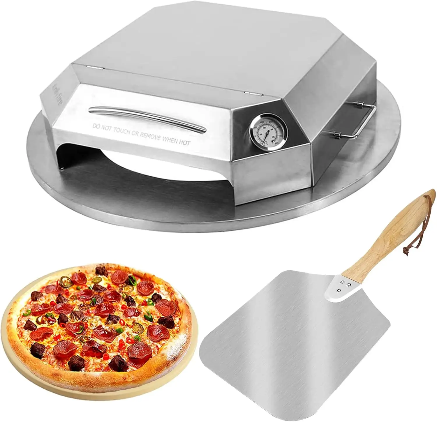 Stainless Steel Pizza Oven Kit for 22 Inch Charcoal Kettle Grilll - Outdoor Grill Top Pizza Oven Kit Pizza Maker Tool Set Includ
Stainless Steel Pizza Oven Kit for 22 Inch Charcoal Kettle Grilll - Outdoor Grill Top Pizza Oven Kit Pizza Maker Tool Set Includ