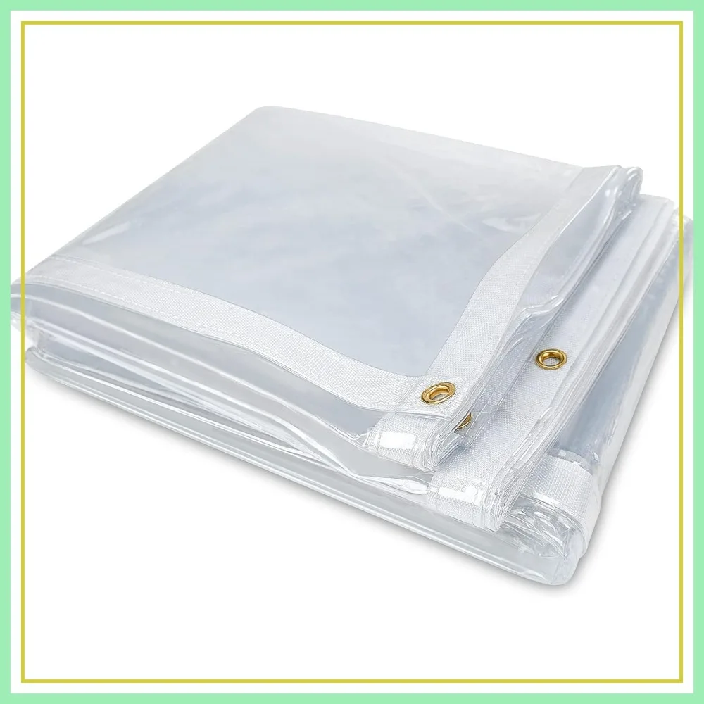8x8FT Clear Vinyl Tarp Curtain, Waterproof Windproof 24 Mil Thick, Anti-Tear PVC for Patio Pergola Canopy
8x8FT Clear Vinyl Tarp Curtain, Waterproof Windproof 24 Mil Thick, Anti-Tear PVC for Patio Pergola Canopy