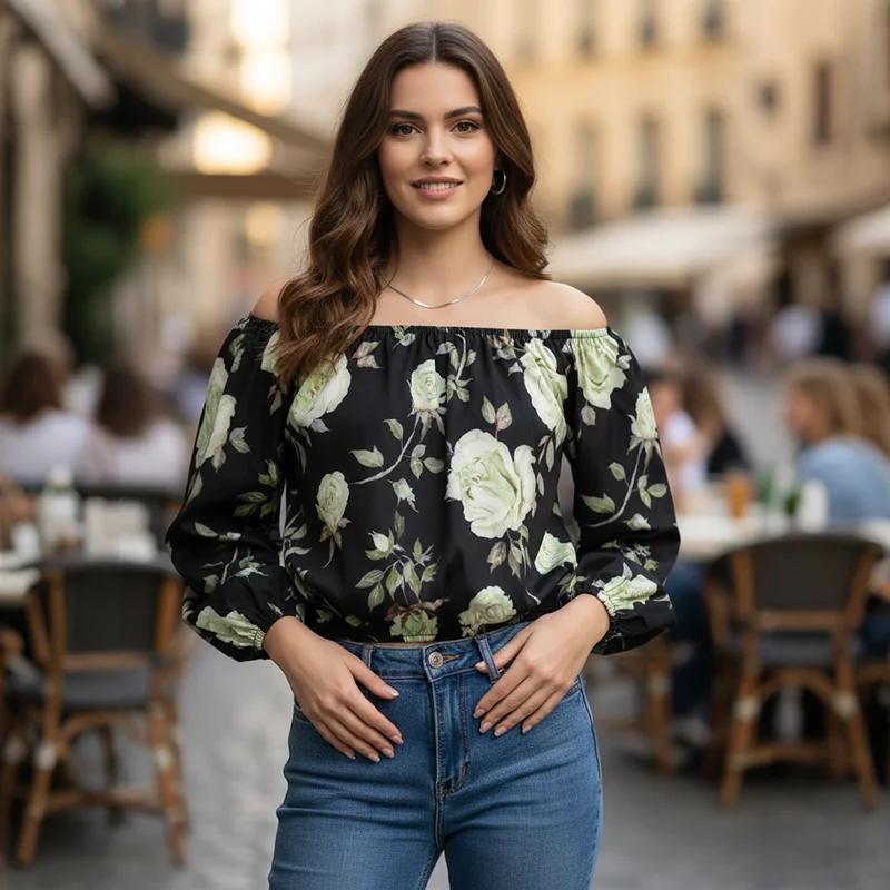Женская сексуальная блузка с открытыми плечами, шикарная, элегантная, с принтом, с длинными рукавами-фонариками, укороченный топ, повседневная, облегающая рубашка, блузка 2026
Женская сексуальная блузка с открытыми плечами, шикарная, элегантная, с принтом, с длинными рукавами-фонариками, укороченный топ, повседневная, облегающая рубашка, блузка 2026