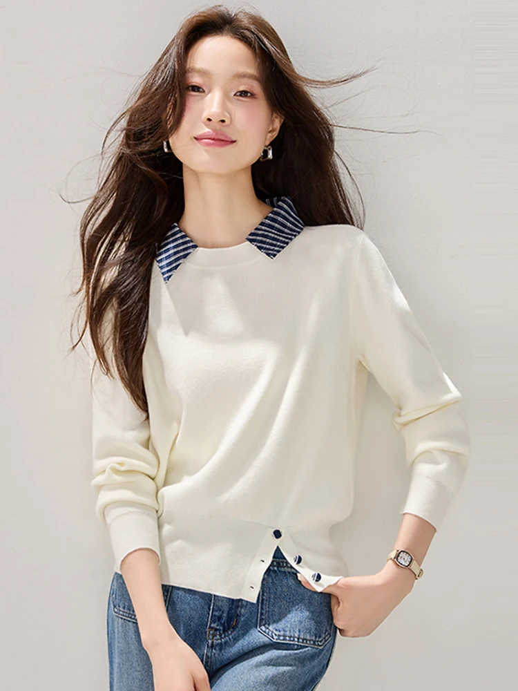 Модный женский вязаный свитер в университетском стиле, белый топ с отложным воротником и утягивающим эффектом на талии, для повседневной носки, с длинными рукавами, Ciwalk
Модный женский вязаный свитер в университетском стиле, белый топ с отложным воротником и утягивающим эффектом на талии, для повседневной носки, с длинными рукавами, Ciwalk