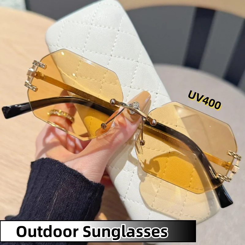 New High Quality Rimless Sunglasses Outdoor Beach Travel Protect Shades Eyeglasses Unisex Women Men UV Protection Sun Glasses
New High Quality Rimless Sunglasses Outdoor Beach Travel Protect Shades Eyeglasses Unisex Women Men UV Protection Sun Glasses