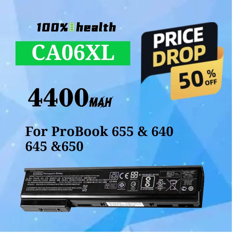 CA06XL 4400mAh Laptop Battery for HP ProBook 655/640/645/650 Lithium Rechargeable Battery
CA06XL 4400mAh Laptop Battery for HP ProBook 655/640/645/650 Lithium Rechargeable Battery