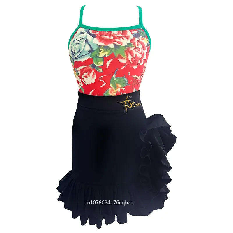 Girls Latin Dance Dress Sleeveless Floral Print Ruffle Skirt Kids Ballroom Salsa Cha Cha Competition Practice Outfit
Girls Latin Dance Dress Sleeveless Floral Print Ruffle Skirt Kids Ballroom Salsa Cha Cha Competition Practice Outfit