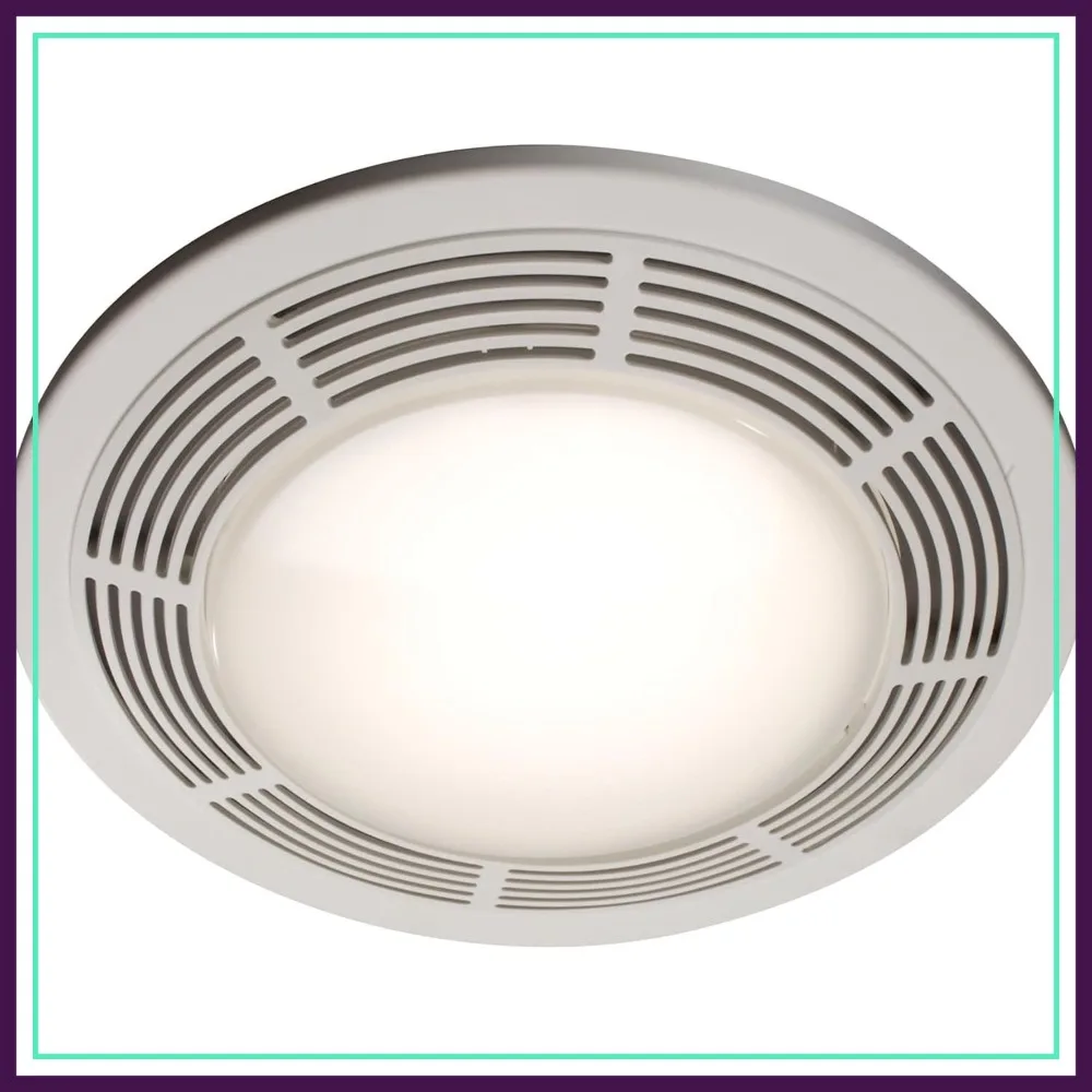 Bathroom Fan and Light Combo, 100 CFM, 3.5 Sones, White Grille with Glass Lens
Bathroom Fan and Light Combo, 100 CFM, 3.5 Sones, White Grille with Glass Lens