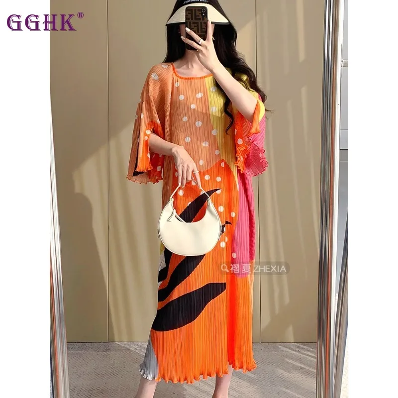 GGHK Geometric Pattern Print Women Dress 2025 Summer New Round Neck Petal Sleeve Loose Plus Size Design Female Dresses
GGHK Geometric Pattern Print Women Dress 2025 Summer New Round Neck Petal Sleeve Loose Plus Size Design Female Dresses