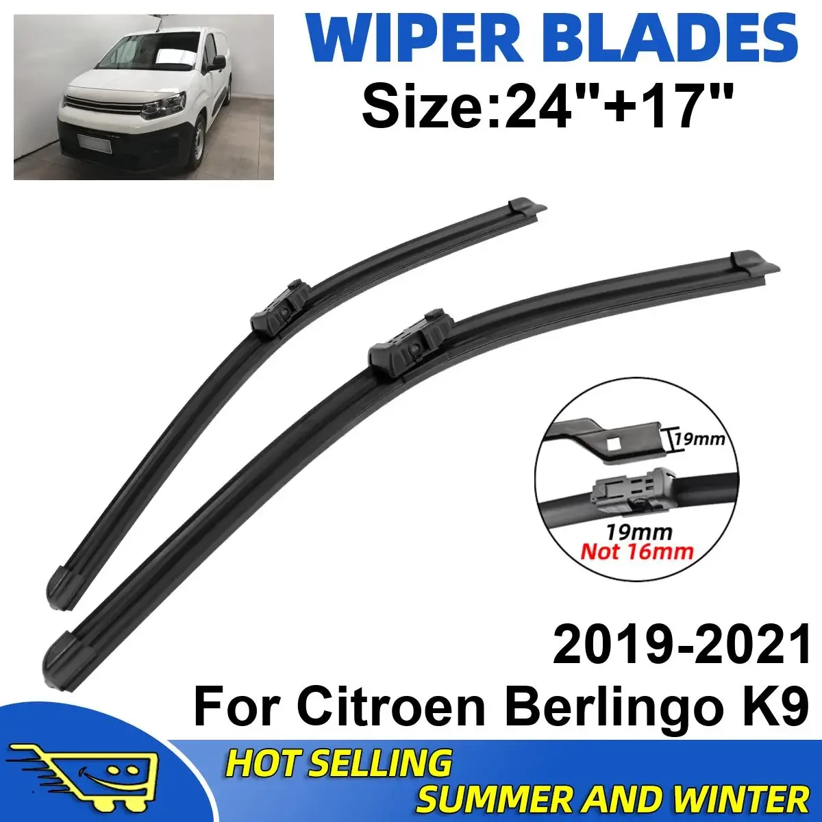 2PCS Wiper Blades Set Kit For Citroen Berlingo K9 2019-2021 Front Windshield Brushes Windscreen Window Accessories
2PCS Wiper Blades Set Kit For Citroen Berlingo K9 2019-2021 Front Windshield Brushes Windscreen Window Accessories