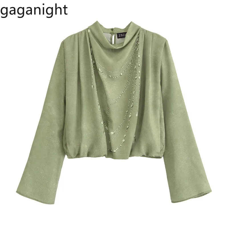 Gaganight Women Shirts Chain Swinging Collar Long Sleeve French Style Chic Temperament Elegant Blouse Vintage Female Tops
Gaganight Women Shirts Chain Swinging Collar Long Sleeve French Style Chic Temperament Elegant Blouse Vintage Female Tops