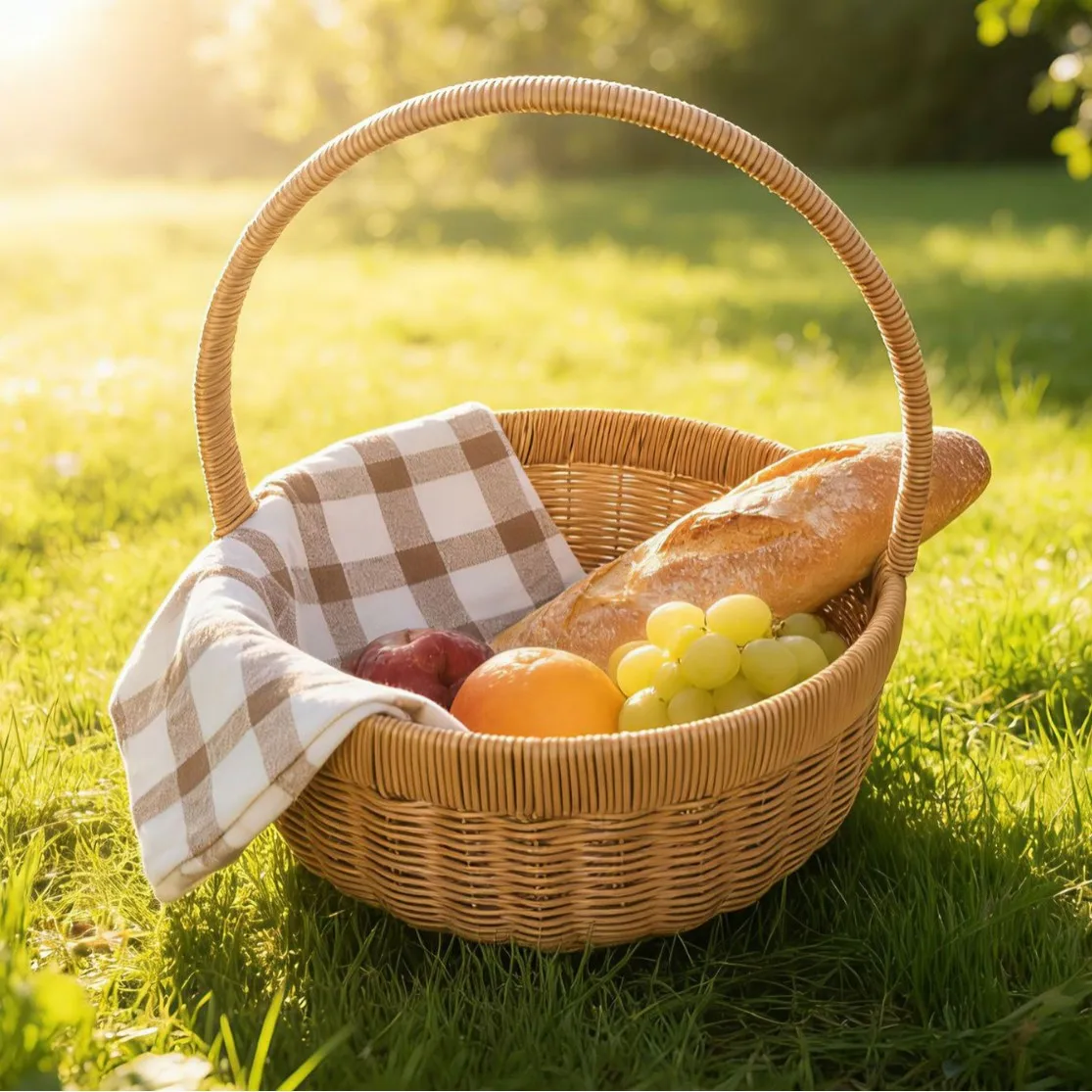 New round hand-woven vegetable basket fruit egg basket outdoor picnic imitation rattan storage basket
New round hand-woven vegetable basket fruit egg basket outdoor picnic imitation rattan storage basket