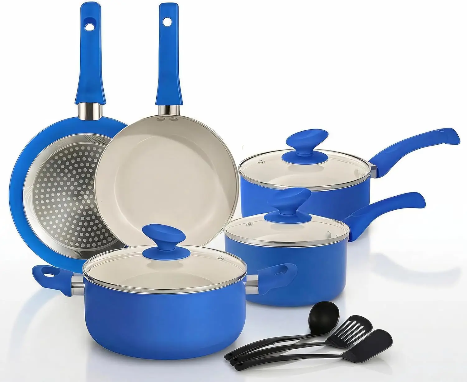 Набор керамической посуды из 12 предметов с антипригарным покрытием, с ручками, не оставляющими следов, совместимый с индукционными плитами, кобальтово-синий, незаменимые кухонные принадлежности
Набор керамической посуды из 12 предметов с антипригарным покрытием, с ручками, не оставляющими следов, совместимый с индукционными плитами, кобальтово-синий, незаменимые кухонные принадлежности