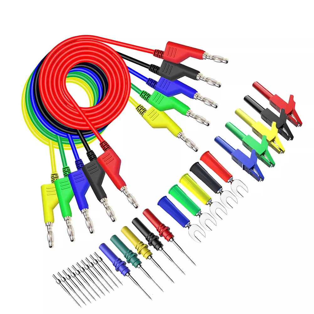 Comprehensive 30 Piece Multimeter Cable Set with Banana Connectors Crocodile Clips and Probes for Electrical Testing
Comprehensive 30 Piece Multimeter Cable Set with Banana Connectors Crocodile Clips and Probes for Electrical Testing