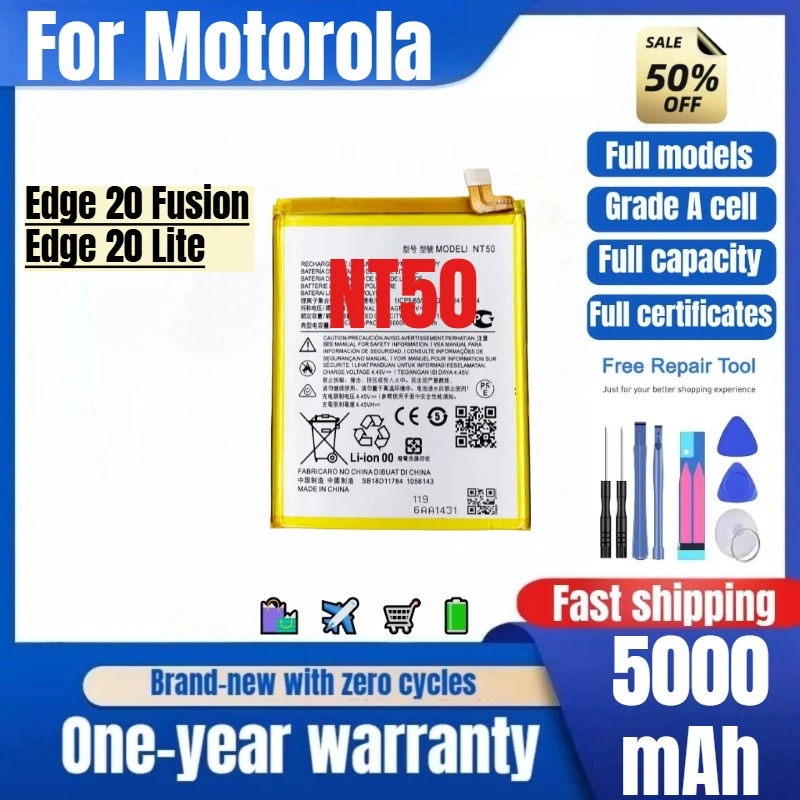 NT50 for Motorola Edge 20 Fusion/Edge 20 Lite Phone Battery High Quality High Capacity Replacement Bateria Grade A Cell Tools
NT50 for Motorola Edge 20 Fusion/Edge 20 Lite Phone Battery High Quality High Capacity Replacement Bateria Grade A Cell Tools