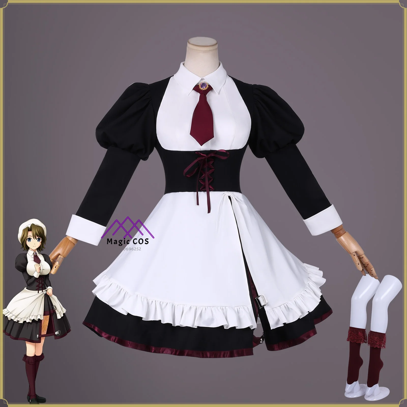 High quality Full Set Umineko When They Cry Shannon Cosplay costume Women Black White Maid Dress Role playing Comic con party
High quality Full Set Umineko When They Cry Shannon Cosplay costume Women Black White Maid Dress Role playing Comic con party