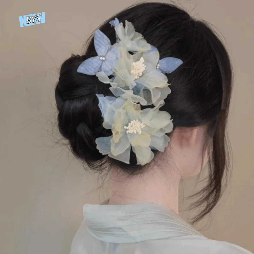 Blue Butterfly Flower Hairpin Large Ancient Style Hanfu Hair Accessories Headdress Simulation Flower Chinese Style Hair Clip
Blue Butterfly Flower Hairpin Large Ancient Style Hanfu Hair Accessories Headdress Simulation Flower Chinese Style Hair Clip