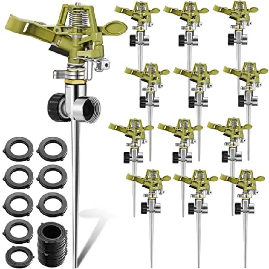Set Zinc Alloy Water Sprinklers for Lawns Yard Sprinklers Heavy Duty Sprinkler Heads Adjustable 360 Degree Watering Impact Spri
Set Zinc Alloy Water Sprinklers for Lawns Yard Sprinklers Heavy Duty Sprinkler Heads Adjustable 360 Degree Watering Impact Spri
