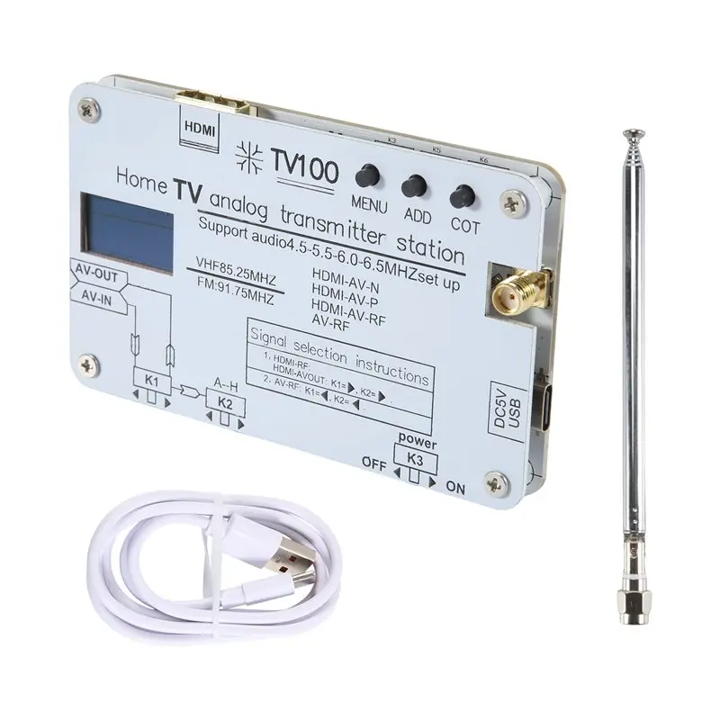 AED6-White Analog TV Signal Transmitter Home Analog TV Transmitter With OLED Display For Global Tvs
AED6-White Analog TV Signal Transmitter Home Analog TV Transmitter With OLED Display For Global Tvs